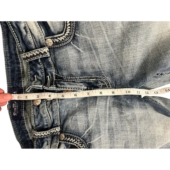 Miss Me Women's Size 31 Ankle Skinny Jeans Embellished Pockets Light Wash Denim - Picture 7 of 8